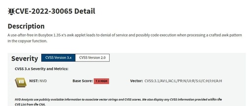 Vulnerability Analysis and Reproduction of BusyBox in the Internet of Vehicles (CVE-2022-30065)