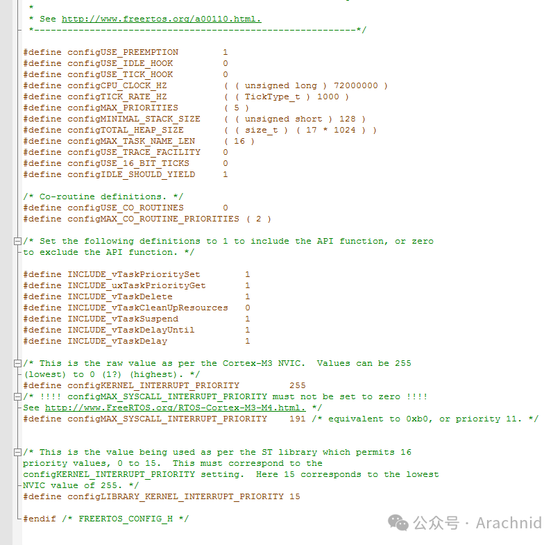 Analyzing FreeRTOSConfig.h in FreeRTOS