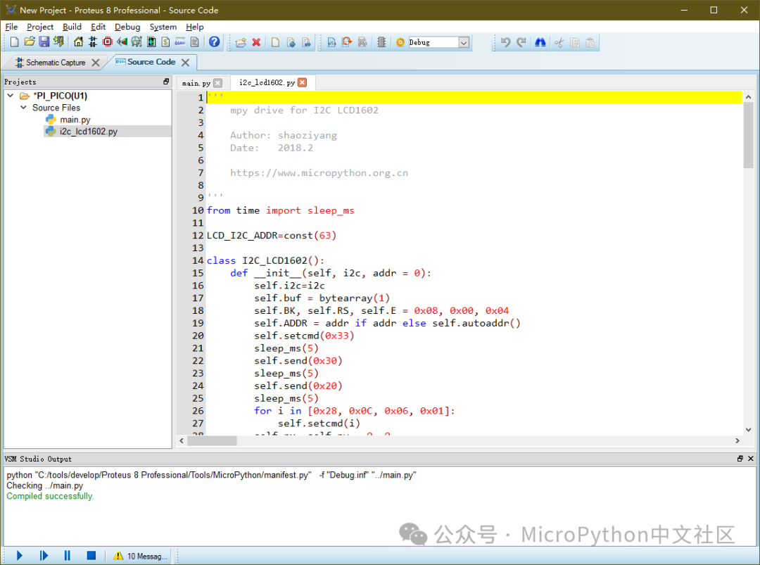 Simulating MicroPython Programs in Proteus