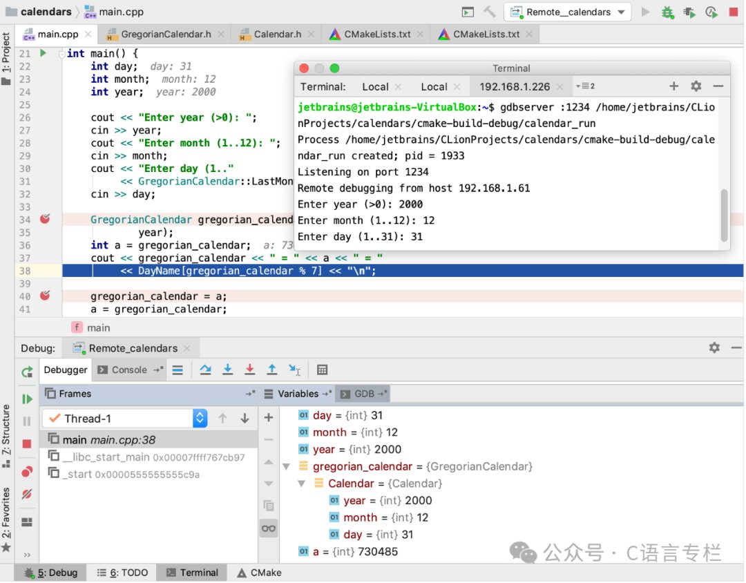 CLion Tutorial - Remote Debugging Configuration