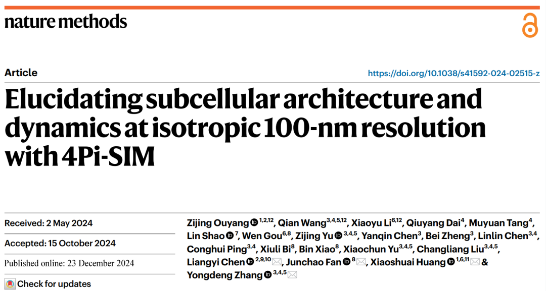 4Pi-SIM Imaging Technology for Live Cell 3D Resolution