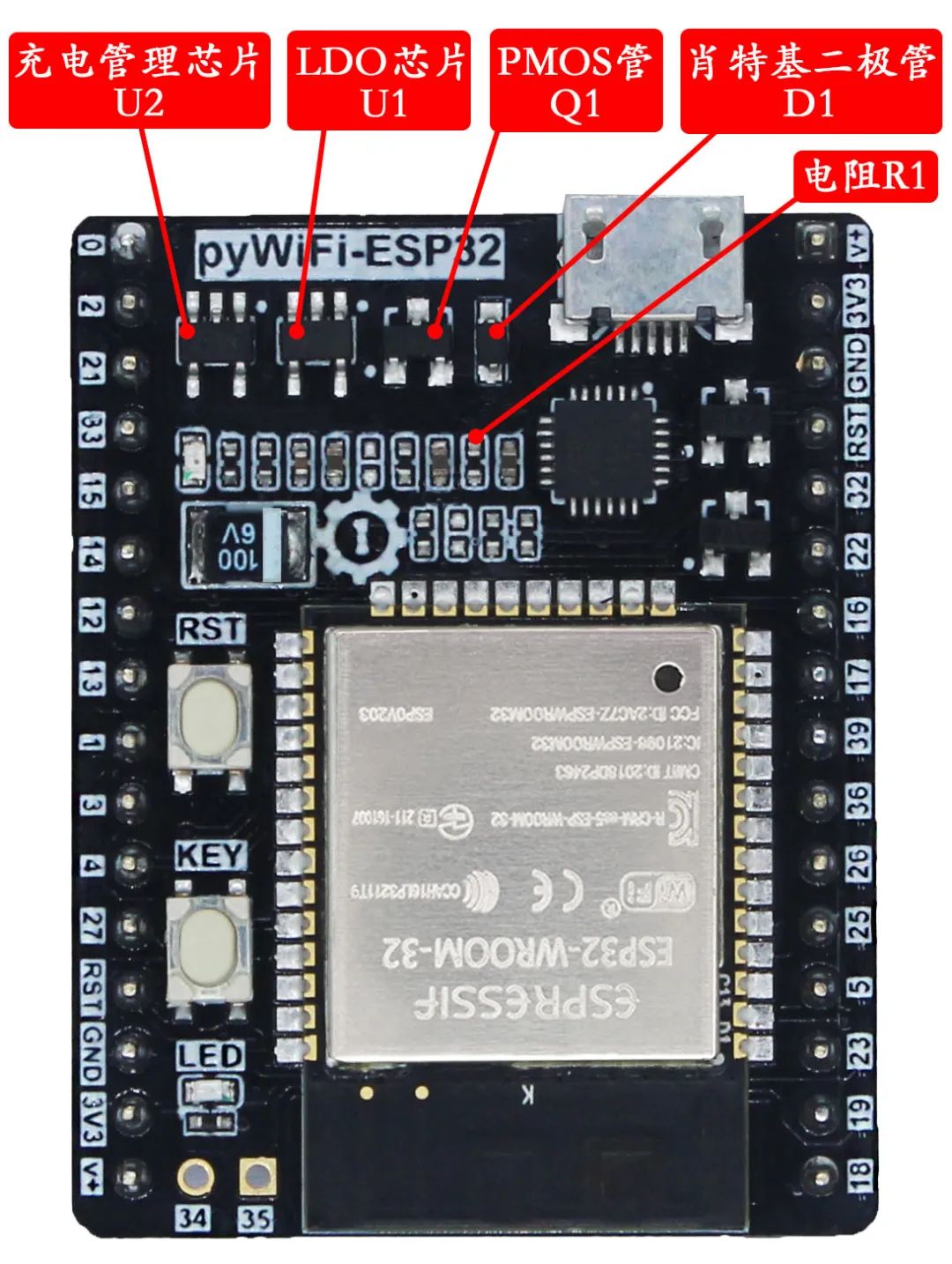 Automatic Switching Circuit Between External USB Power and Built-in Lithium Battery