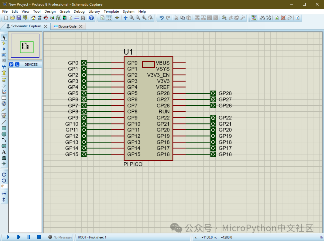 Simulating MicroPython Programs in Proteus