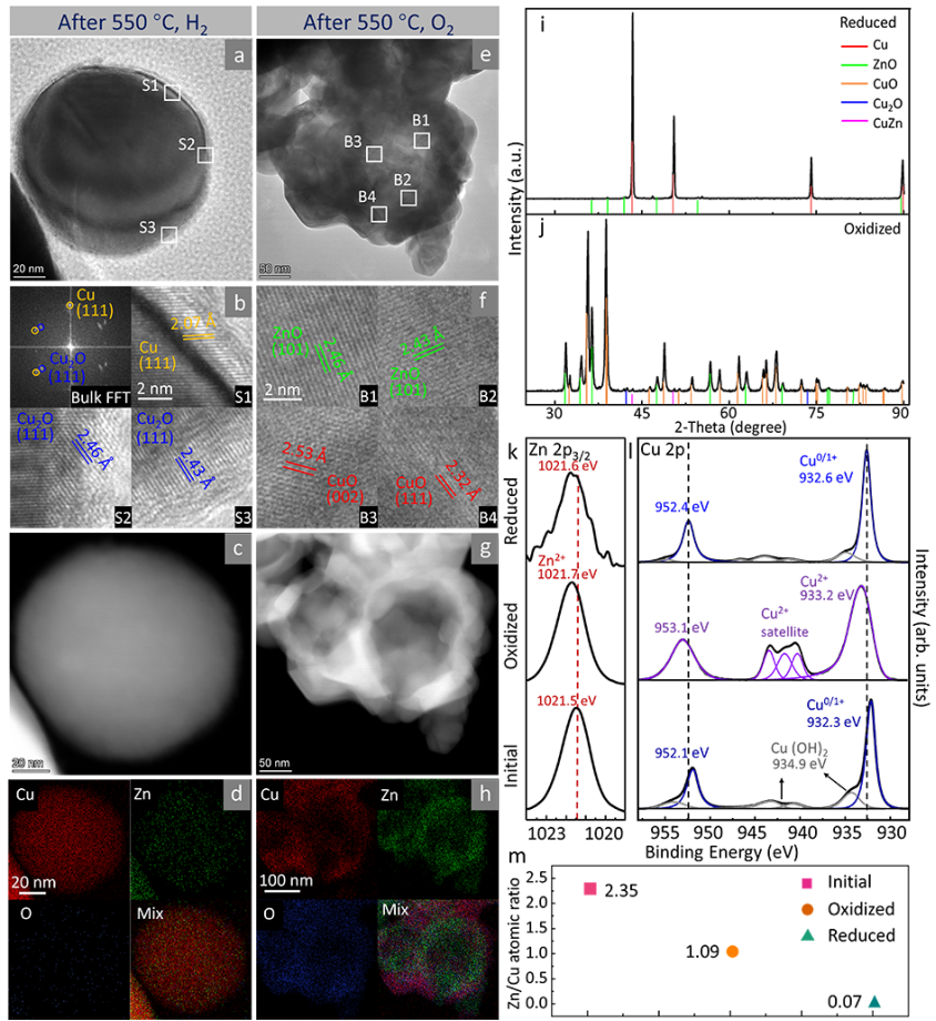 In Situ Electron Microscopy Study of Dynamic Structural Changes in CuZn Bimetallic Nanoparticles