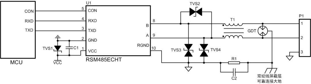 Application of Multi-Node RS-485 Bus Protection Circuit in New Energy Field
