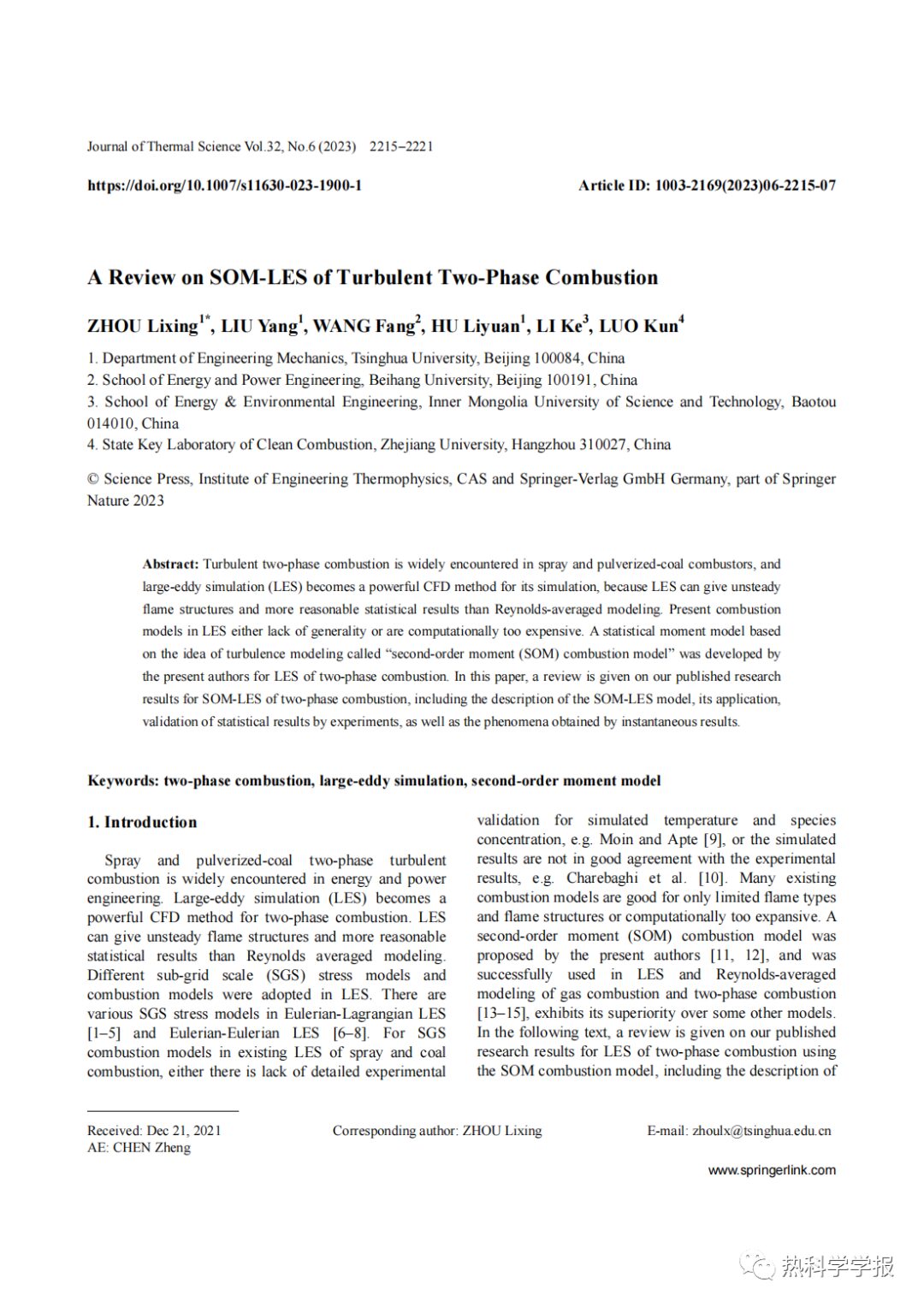 A Review on SOM-LES of Turbulent Two-Phase Combustion