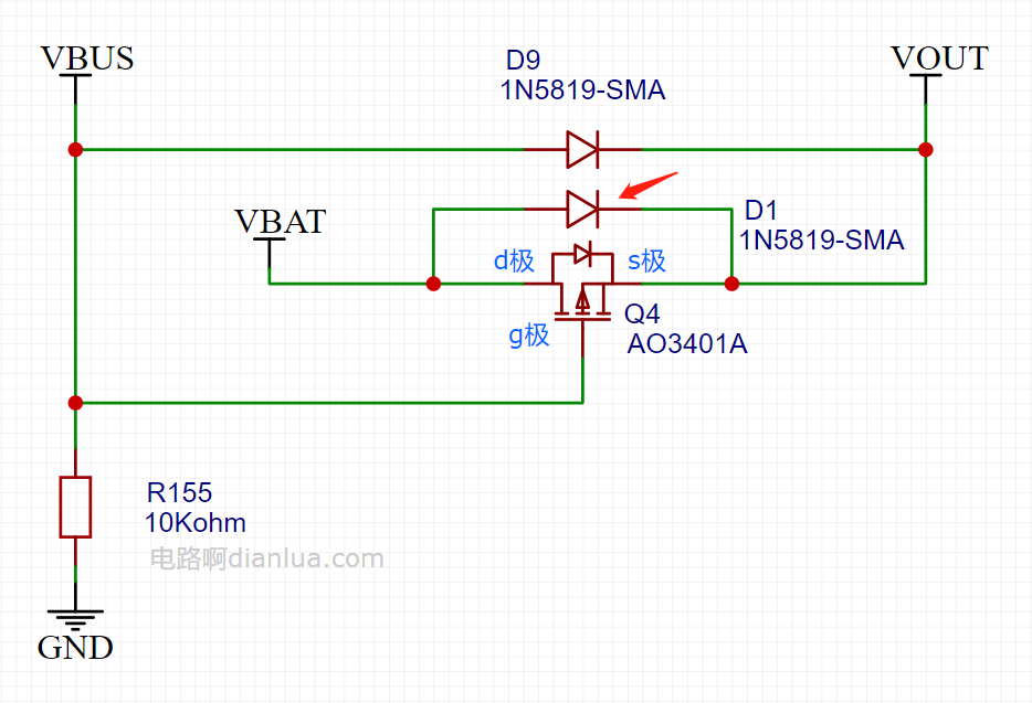 Automatic Switching Circuit Between External USB Power and Built-in Lithium Battery