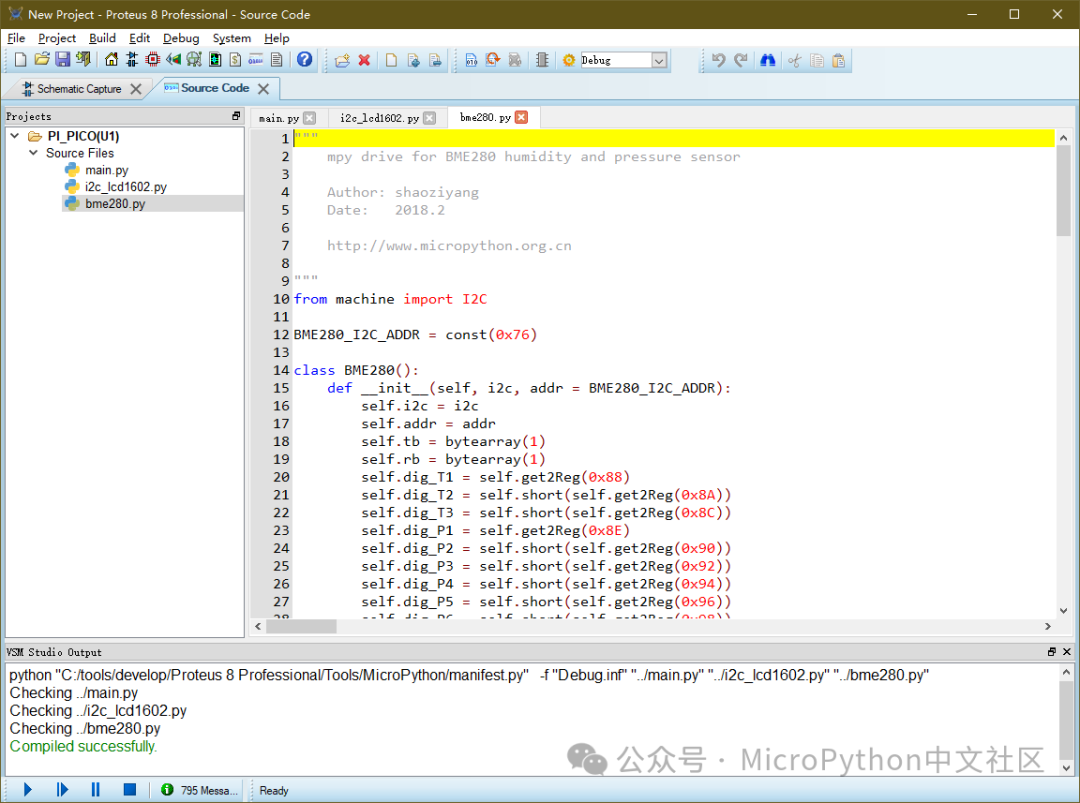 Simulating MicroPython Programs in Proteus