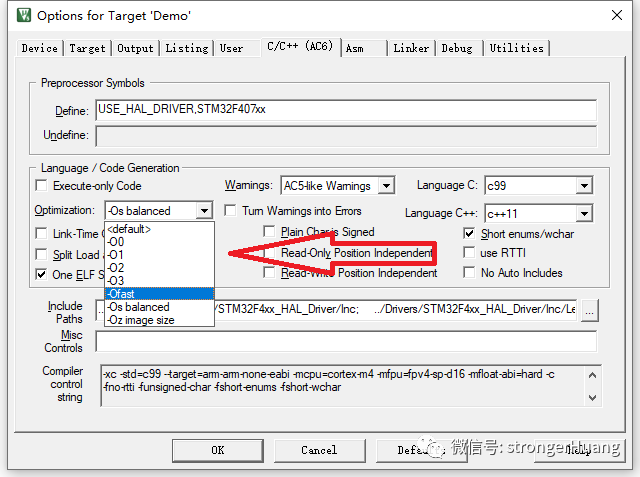 Important Content and Differences of Keil MDK Compiler AC5 and AC6 Optimization Options