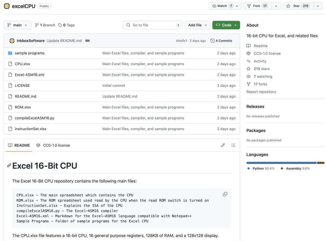 Building a CPU with Excel: 128KB RAM and Assembly Language