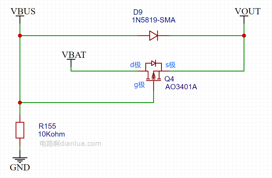 Automatic Switching Circuit Between External USB Power and Built-in Lithium Battery