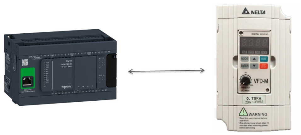 Modbus ASCII Communication Between Schneider M241 and Delta Inverter