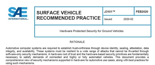 SAE J3101 Vehicle Hardware Protected Security Standard
