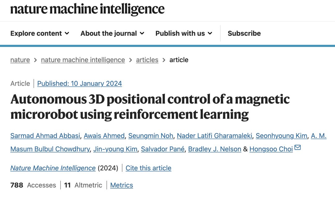 Reinforcement Learning for Autonomous 3D Control of Magnetic Microrobots