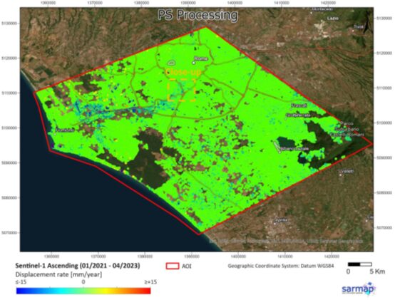 DS-InSAR Technology of SARscape 5.7: E-PS and E-SBAS
