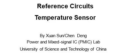 PMIC Seminar - Reference Circuit & Temperature Sensor