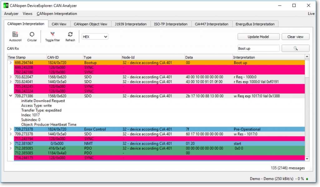 CANopen Device Explorer - Professional CANopen Bus Analysis Software