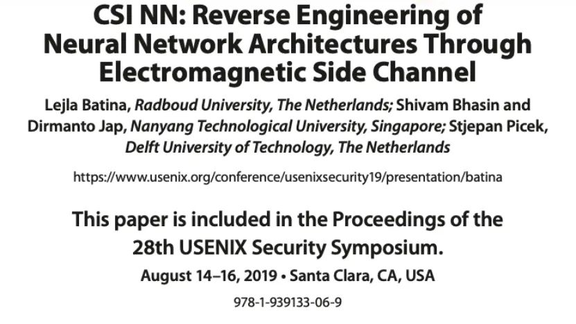 CSI NN: Reverse Engineering Neural Network Structures via Electromagnetic Side Channels