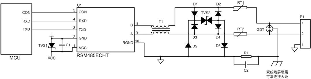 Application of Multi-Node RS-485 Bus Protection Circuit in New Energy Field