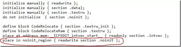 Using Noinit Section and Variable Allocation at Specified Addresses in IAR