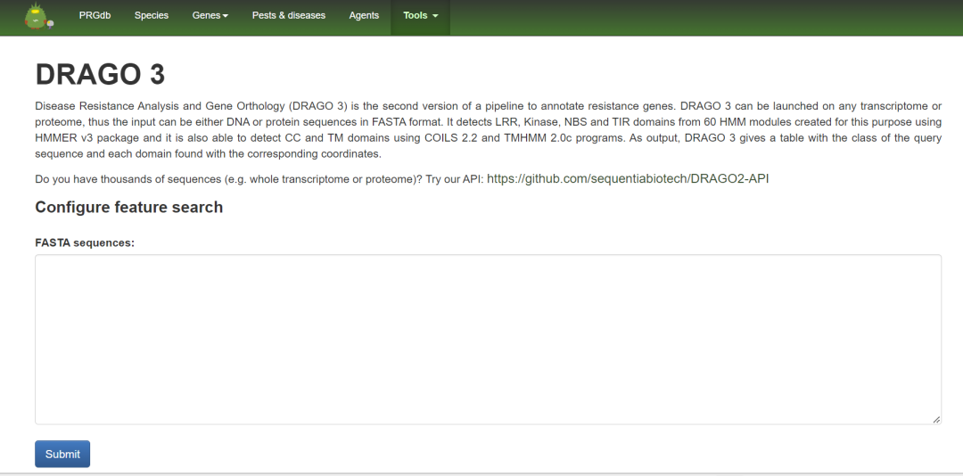 PRGdb: Plant R Gene Database Overview