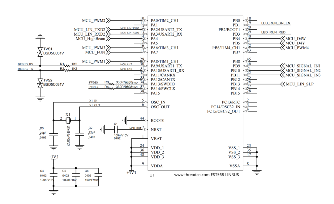 Application Hardware Design of SuRuiDe LIN Bus in Lighting Control Systems