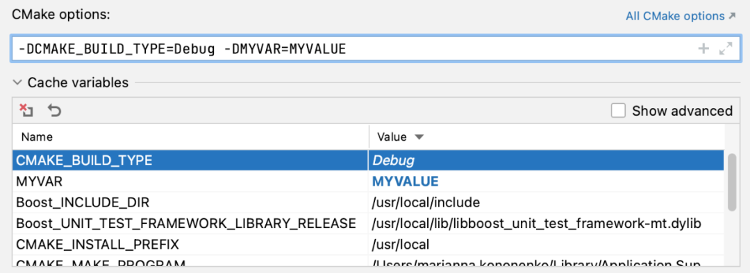 CMake Configuration Files in CLion