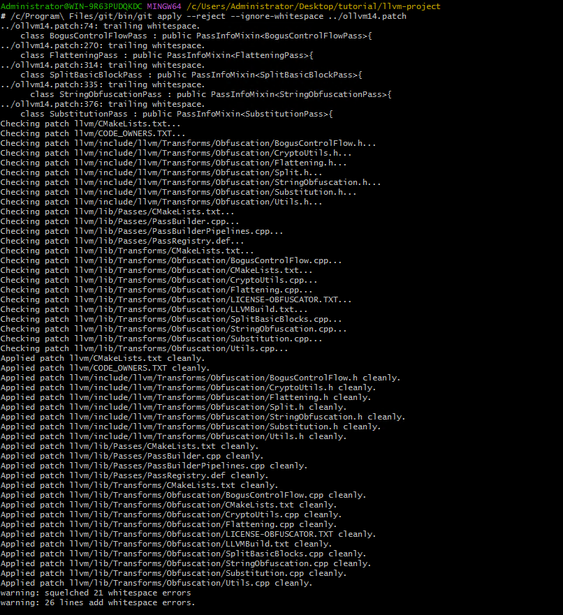 Using LLVM Pass in Rust on Windows