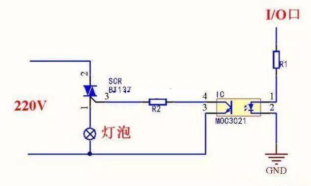Microcontroller Control of 220V AC Power Circuit Diagram