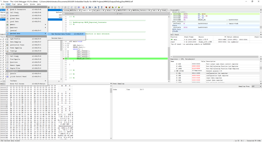 Using Ozone to Debug MM32 MCU