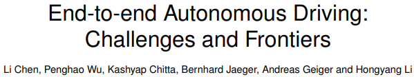Comprehensive Overview of End-to-End Autonomous Driving