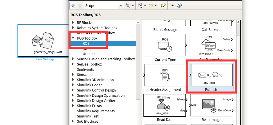 Using MATLAB and ROS with Simulink