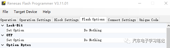 Using Renesas Flash Programmer (RFP) to Modify Option Byte and Program Flash