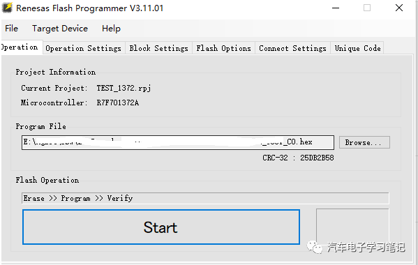 Using Renesas Flash Programmer (RFP) to Modify Option Byte and Program Flash