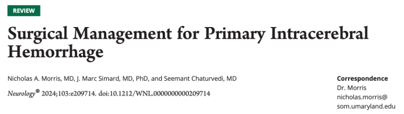 Surgical Management for Primary Intracerebral Hemorrhage