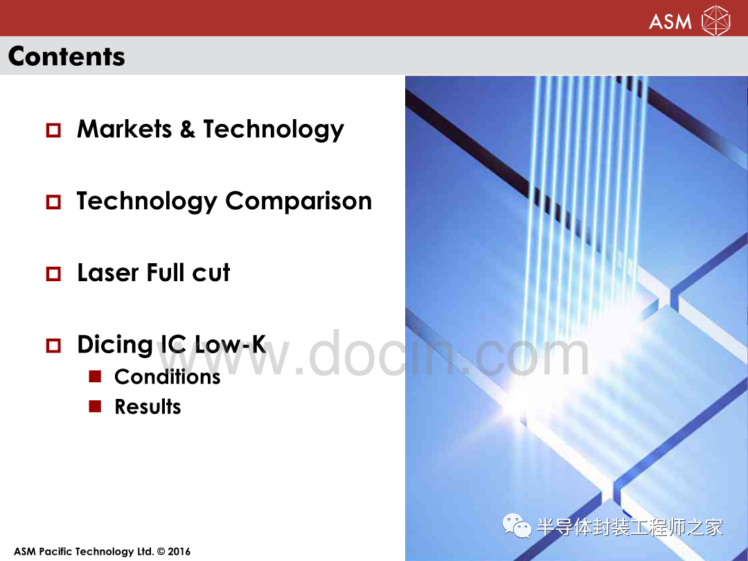 Multi Beam Laser Dicing Technology for Chip Free WLCSP