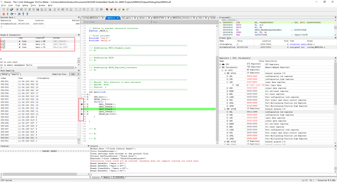 Using Ozone to Debug MM32 MCU