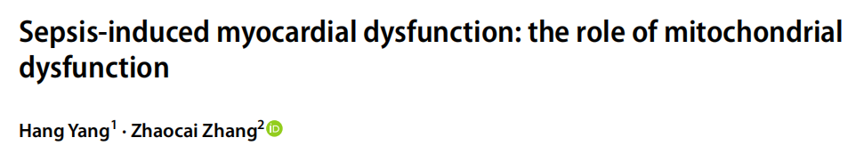 The Role of Mitochondrial Dysfunction in Sepsis-Induced Myocardial Dysfunction