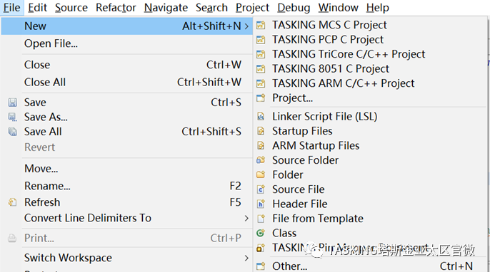 How to Create a Project Using TASKING VX-toolset