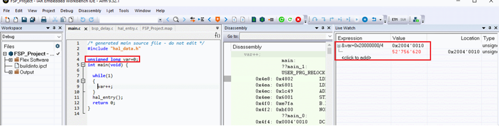 Real-Time Variable Monitoring in IAR IDE for Cortex-R52 MPU