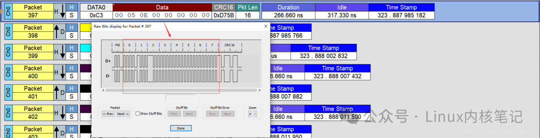 USB Logic Analyzer Message Analysis