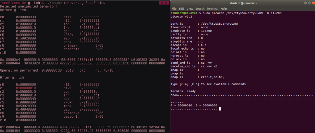Studying the Impact of Fault Injection on Processor States via Step Debugging