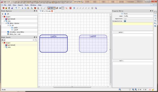 QM UML State Machine Modeling Example: Blinky for Cortex-M0