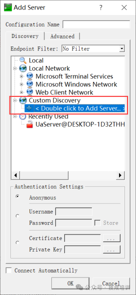 Configuring OPC UA Server Communication for Weicon Touch Screen