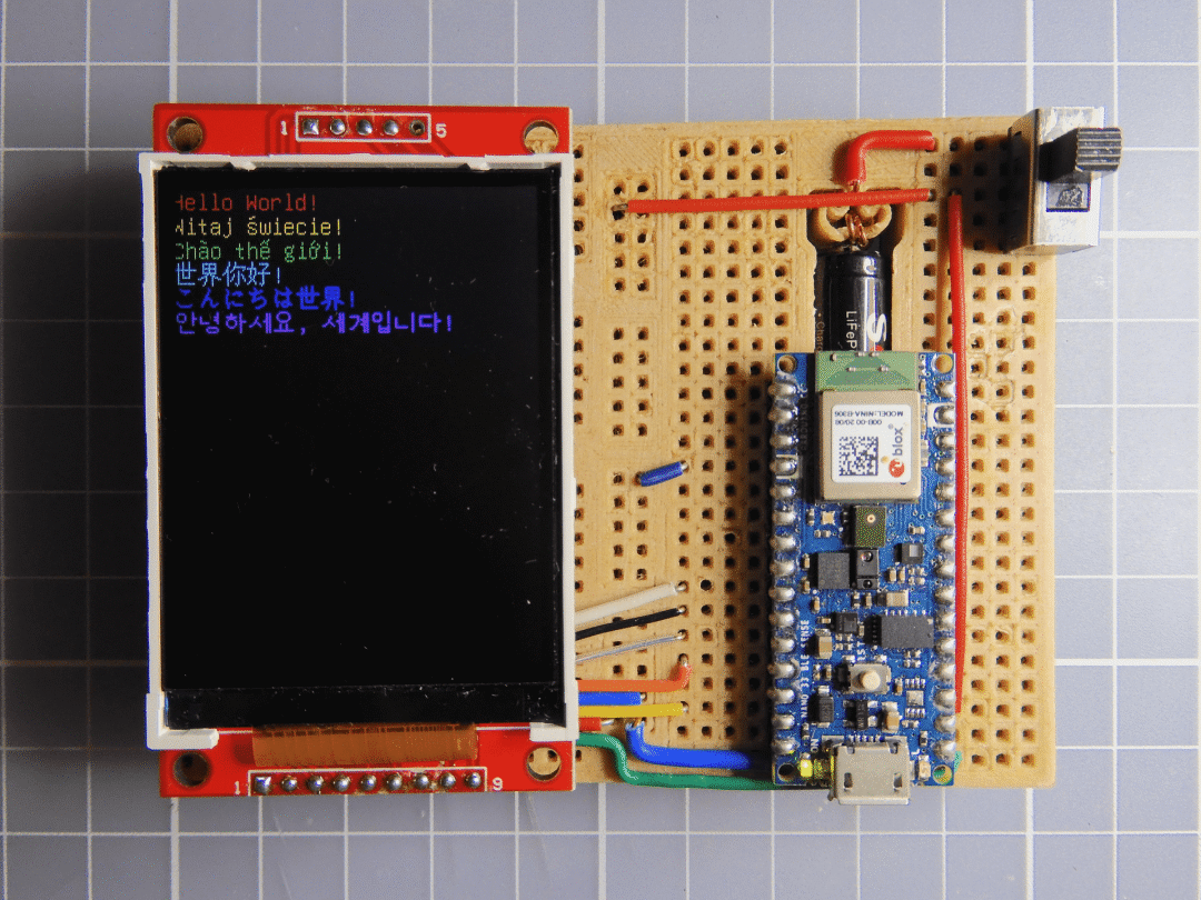 Displaying Unicode Text Using Arduino