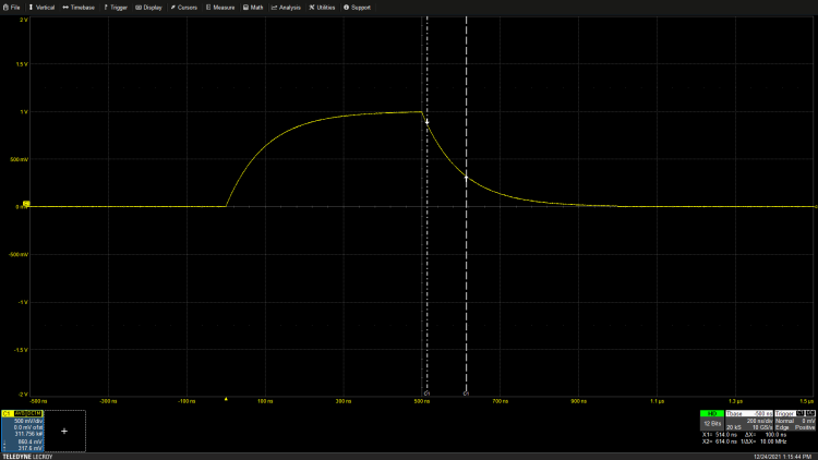 How To Measure Exponential Time Constant Using An Oscilloscope