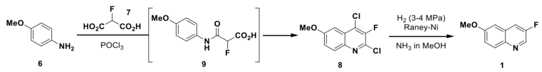 Multi-Kg Production of 3-Fluoro-6-methoxyquinoline