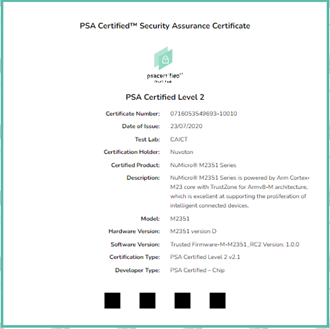 New Tang M2351 Series: Leading IoT Security with Arm PSA Level 2 Certification