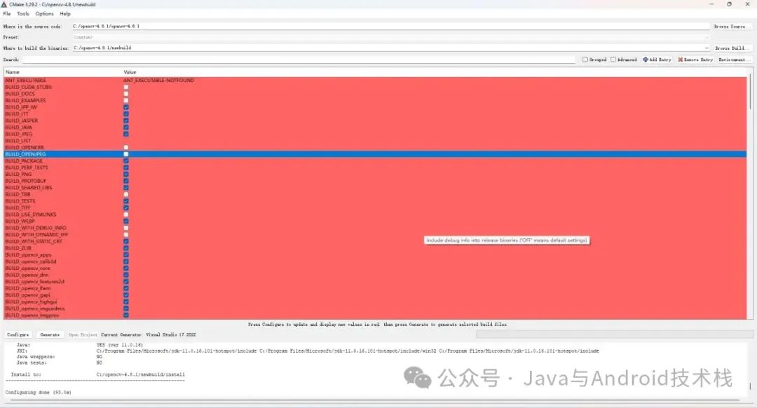 Compiling OpenCV 4.8.1 with CMake and Visual Studio 2022 on Windows