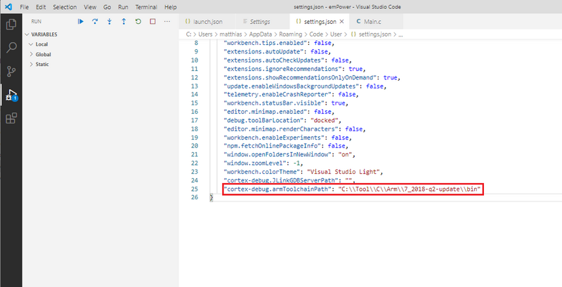 Using J-Link Debugging in VSCode